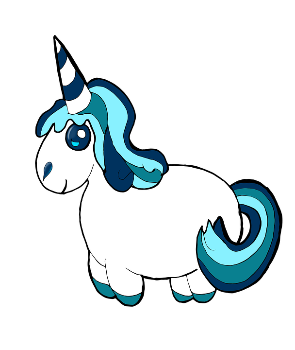 Free illustration unicorn clipart blue pony cute image