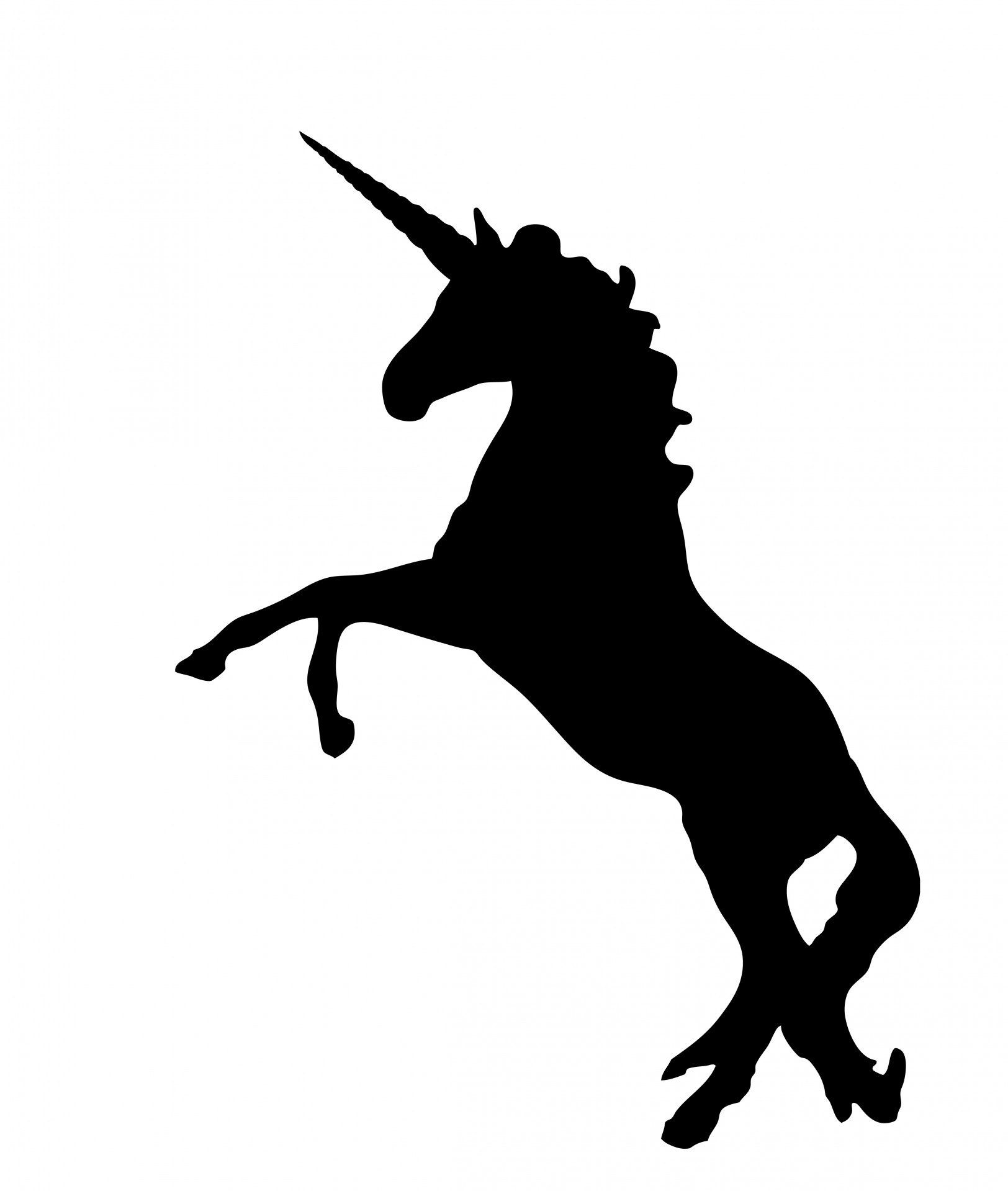 Unicorn black silhouette clipart free