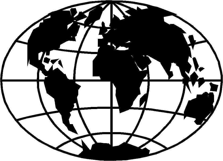 World black and white world globe clipart