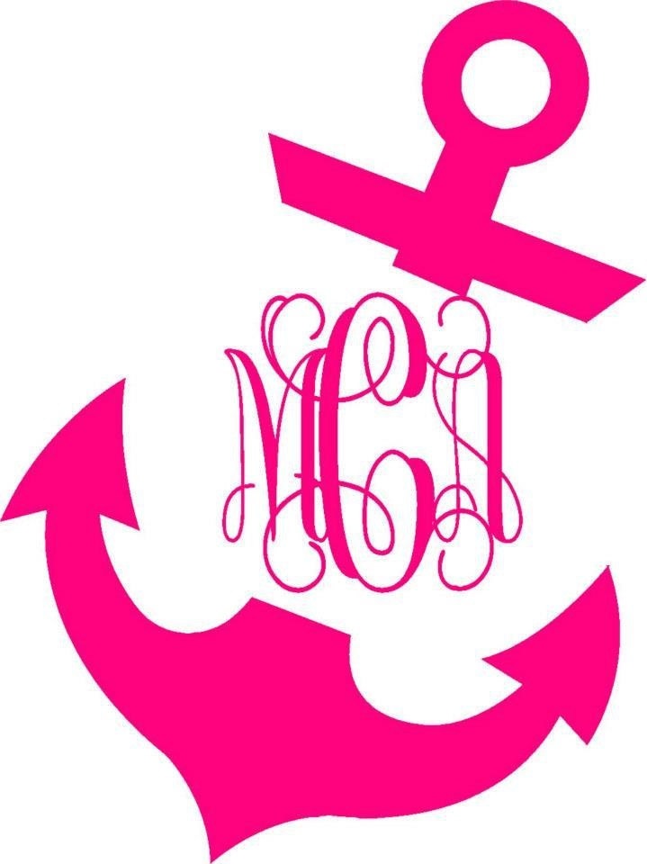 Anchor pink bow clipart 2