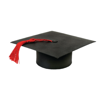 Black graduation hat transparent stick clipart