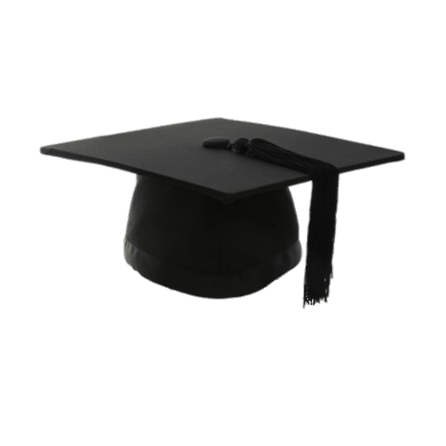 Black graduation hat transparent stick cliparts