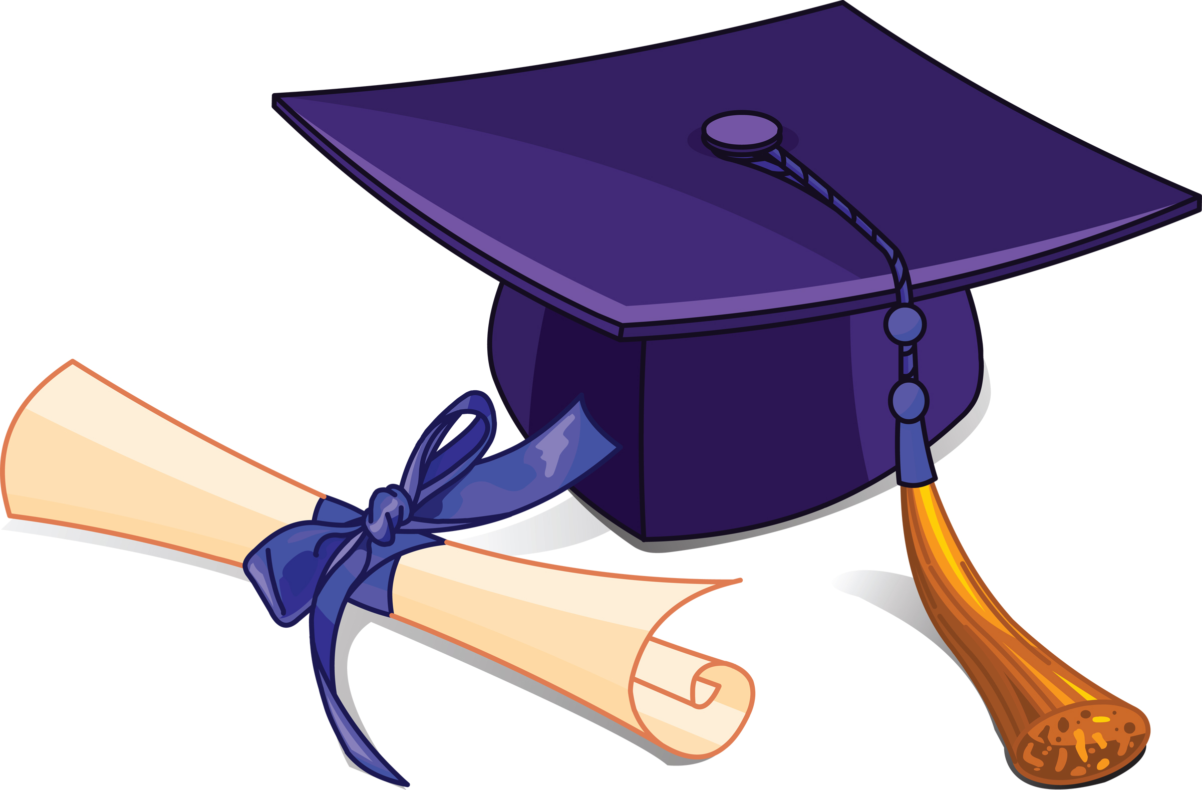Graduation hat purple clipart graduation pencil and in color purple