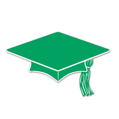 Green graduation hat clipart