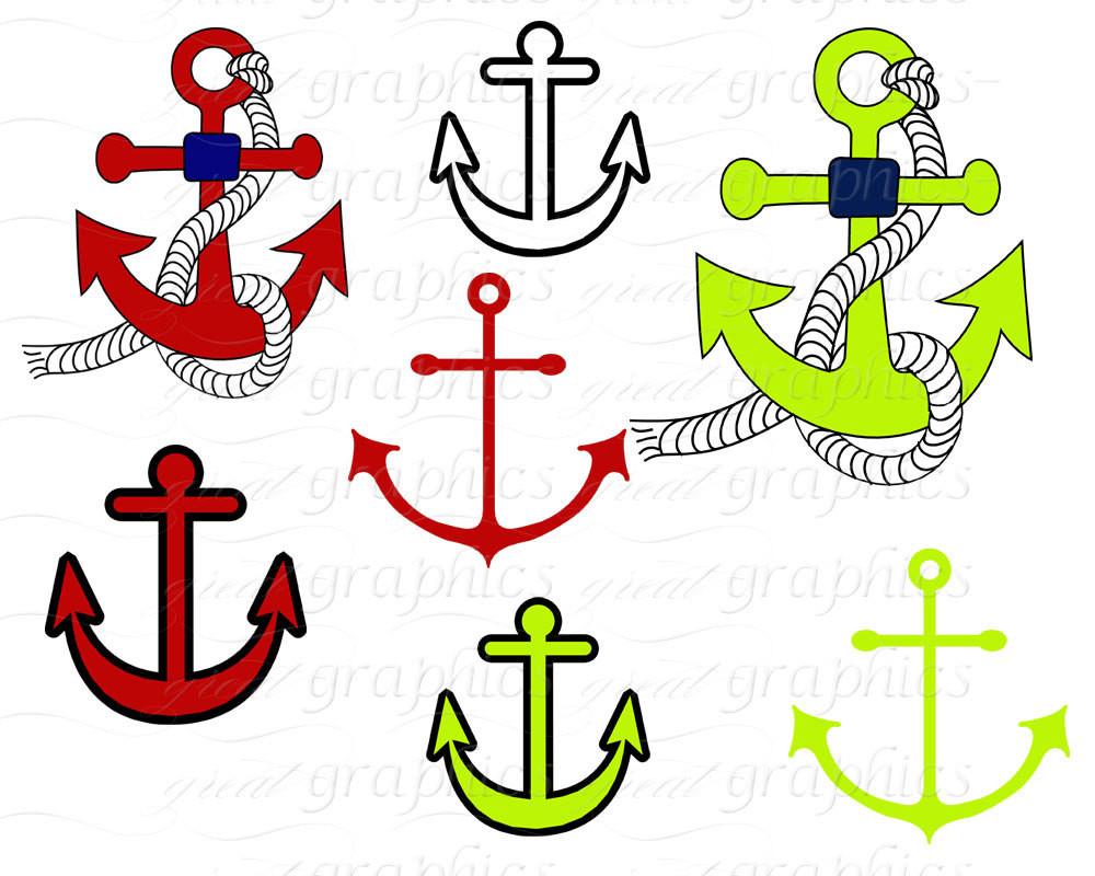 Nautical clip art digital anchor clipart