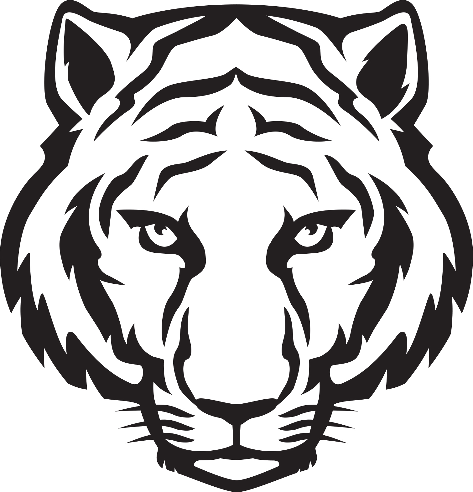 Tiger clipart black and white clip art library clipartpost