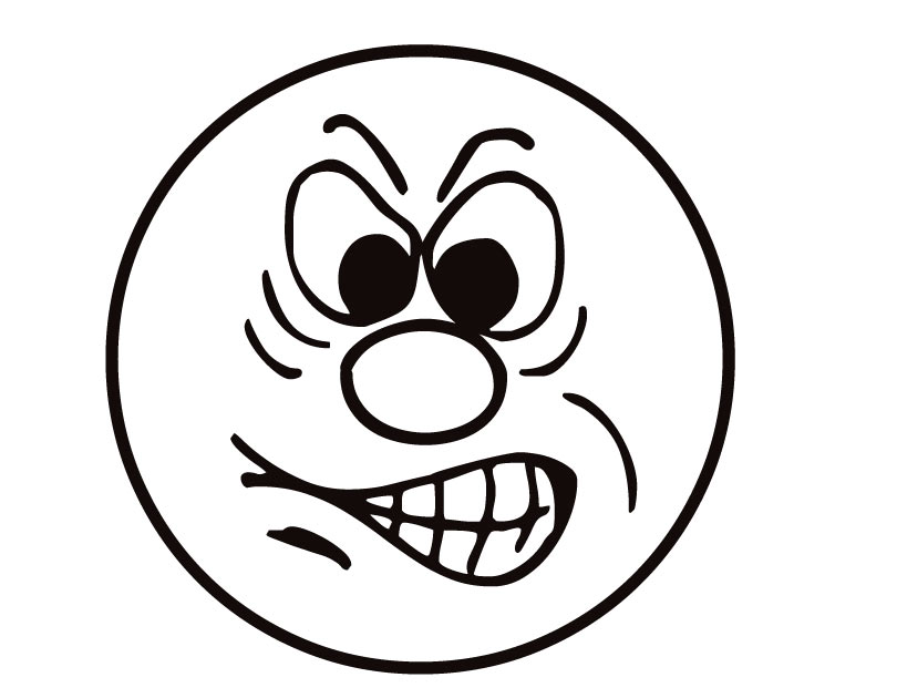 annoyed face Clipart angry face in black and white jpg