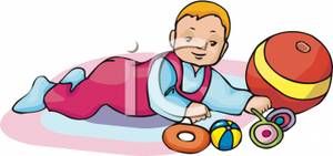 Baby playing on the floor with his toys free clipart picture jpg