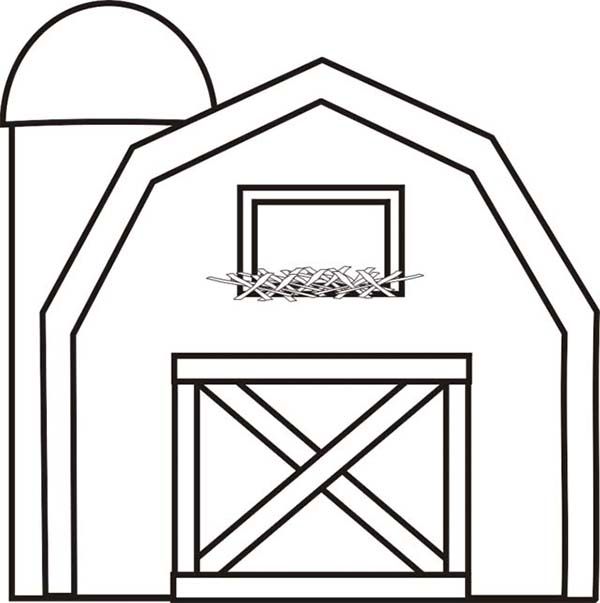 barn outline Barn with silo coloring page barns jpg
