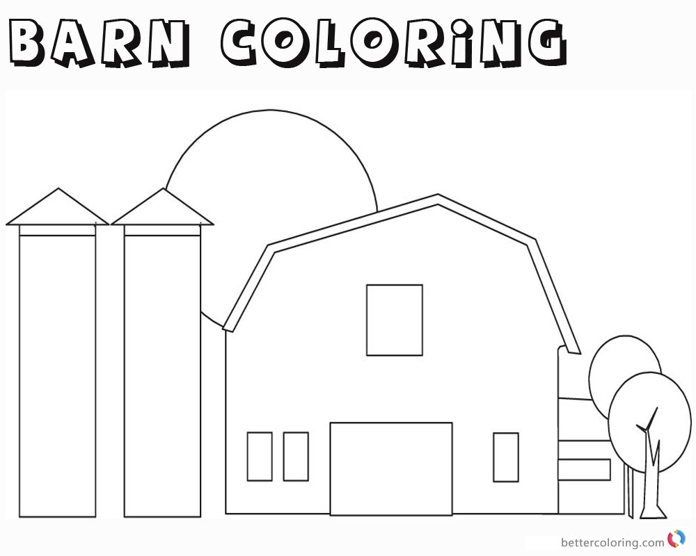 barn outline Barn coloring pages outline coloring free printable jpg