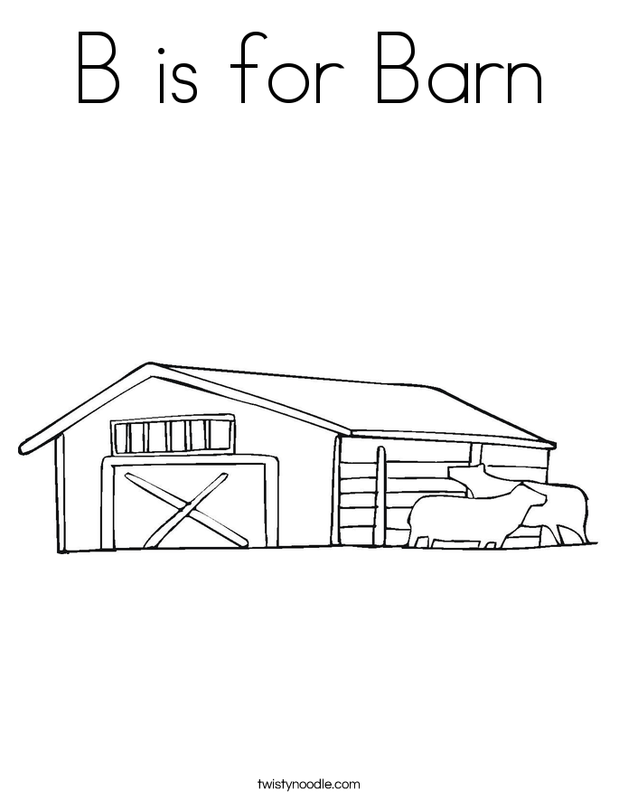barn outline Is for barn coloring page twisty noodle png
