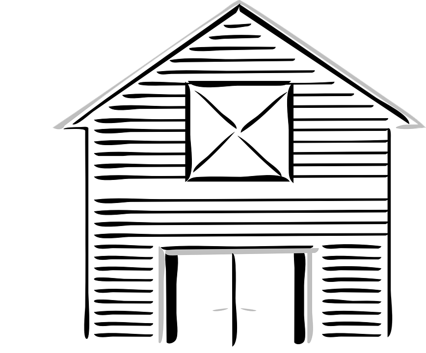 barn outline Free vector graphic barn high white front closed image png