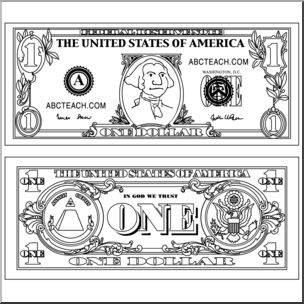 Clip art dollar bill outline  jpg