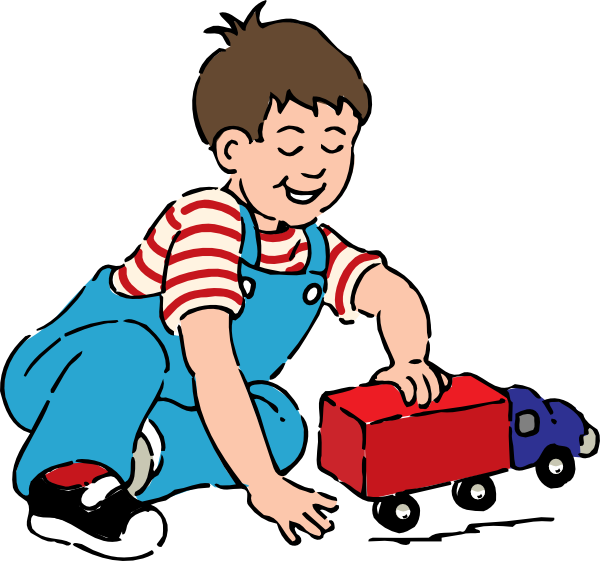 Boy playing with toy truck clip art at vector clip art png