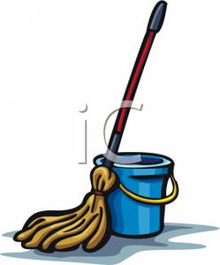 Mop leaning against a bucket clipart jpg