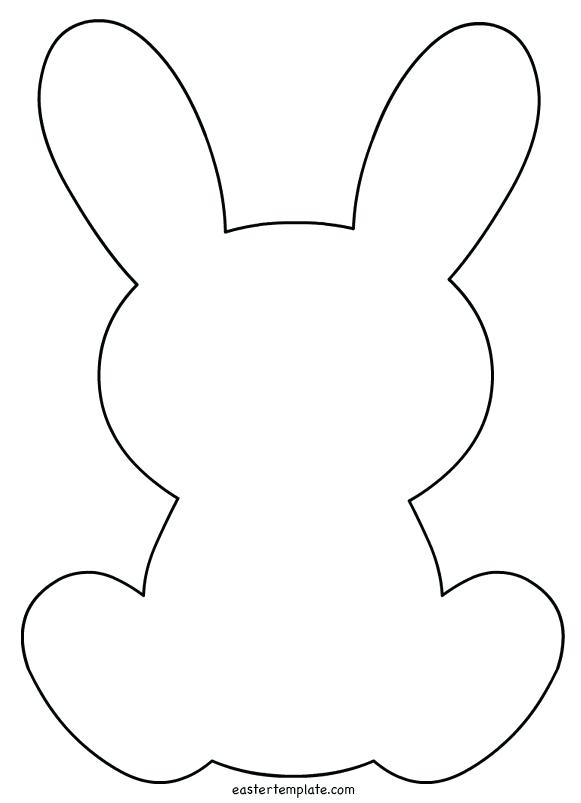 bunny outline Outline of bunny rabbit template printable easter jpg