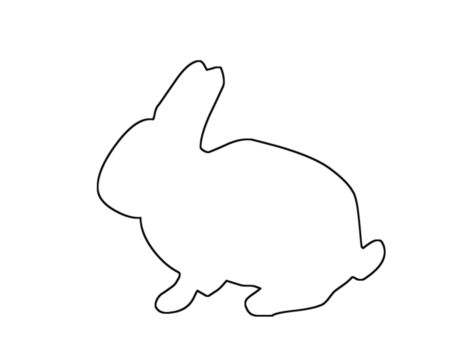 bunny outline Drawn rabbit template pencil and in color drawn jpg