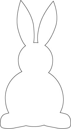 bunny outline Here is another bunny template found cute bent ear why jpg -  Clipartix