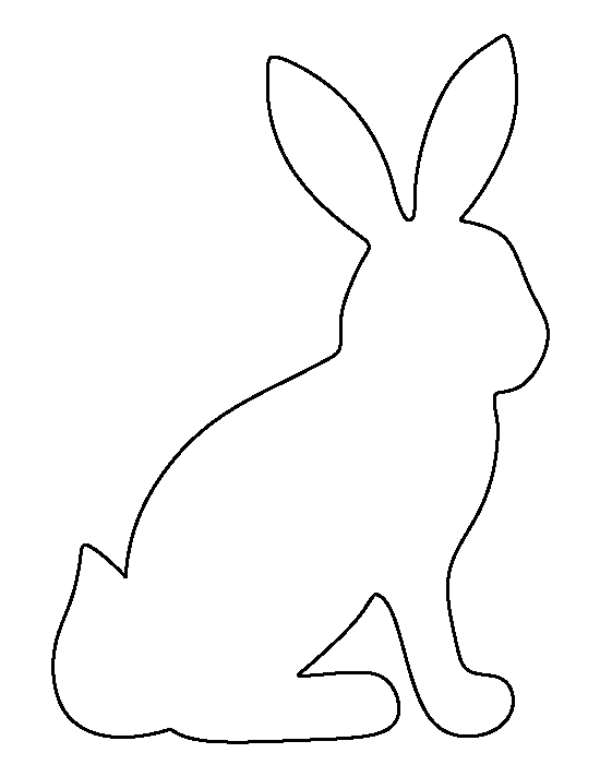 bunny outline Sitting bunny pattern use the printable outline for crafts gif