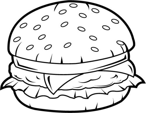 Burger clipart black and white pencil in color burger jpg
