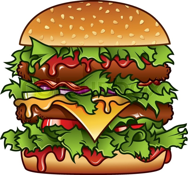 Burger illustration stock vector colour jpg