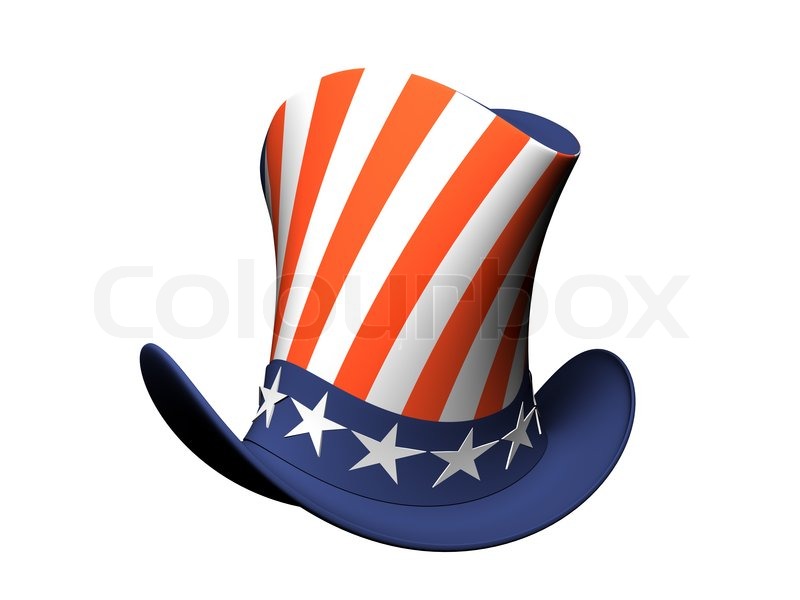 cartoon american flag Cartoon hat with american flag isolated on white background jpg