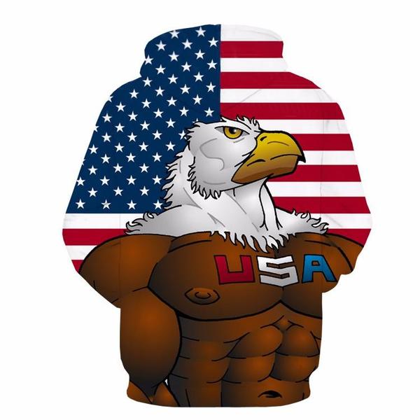 cartoon american flag Usa american flag hawk cartoon muscle eagle full print 3d hoodie jpg