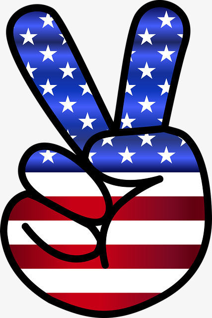 Victory sign cartoon american flag finger image for free jpg