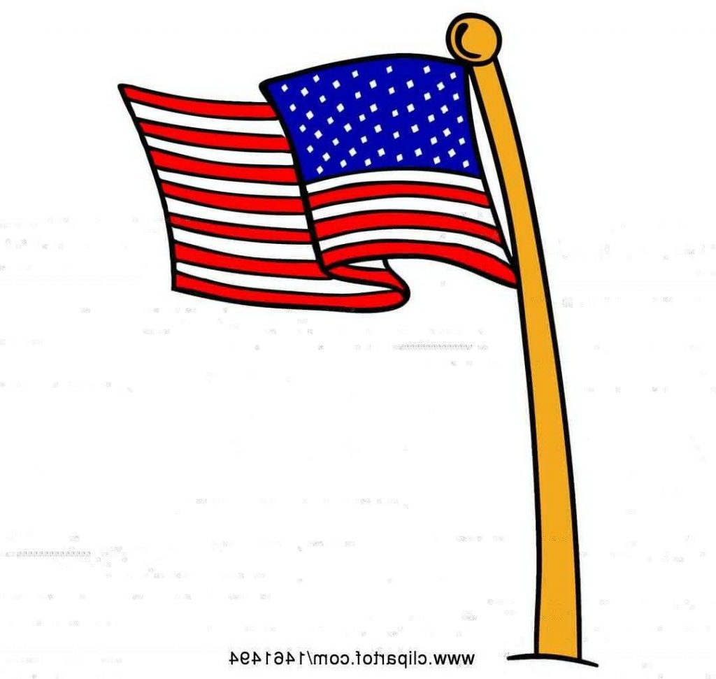 Clipart of cartoon american flag pole free vector jpg