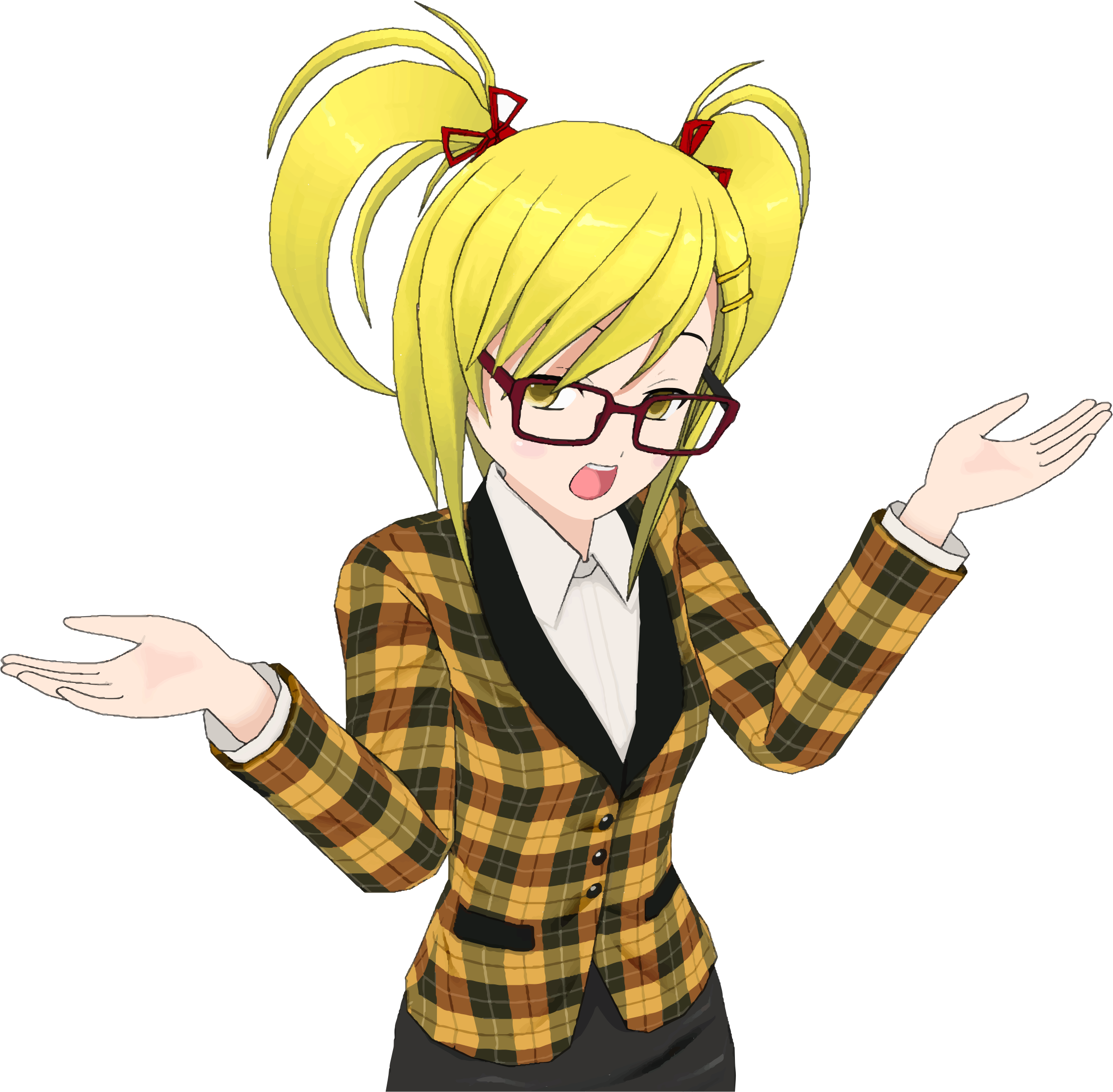 cartoon girl Blonde anime girl vector clipart image photo png