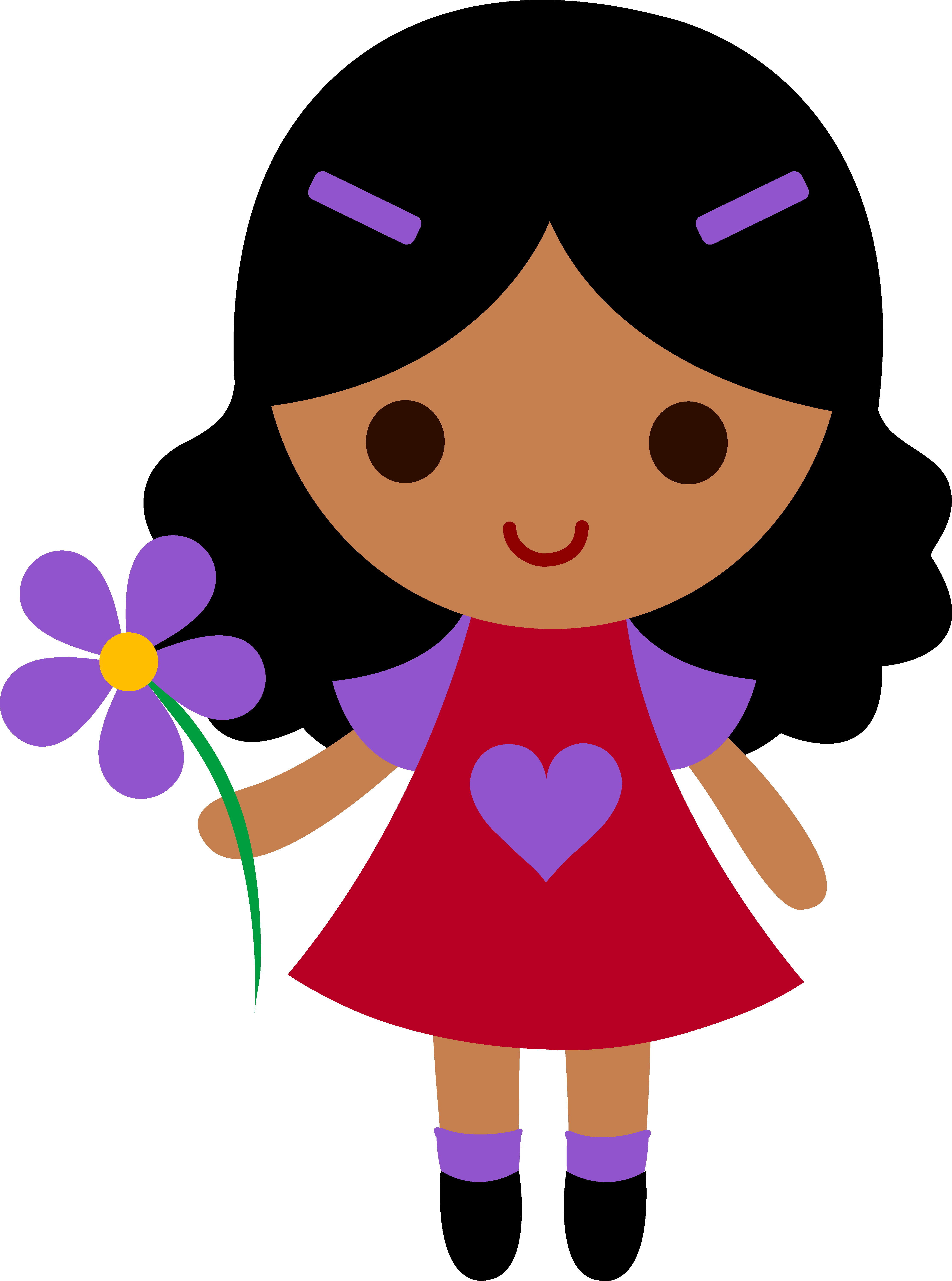 Cute cartoon girl clipart png