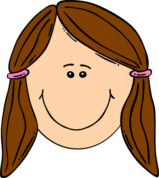 cartoon girl Smiling girl with brown ponytails clip art at vector png