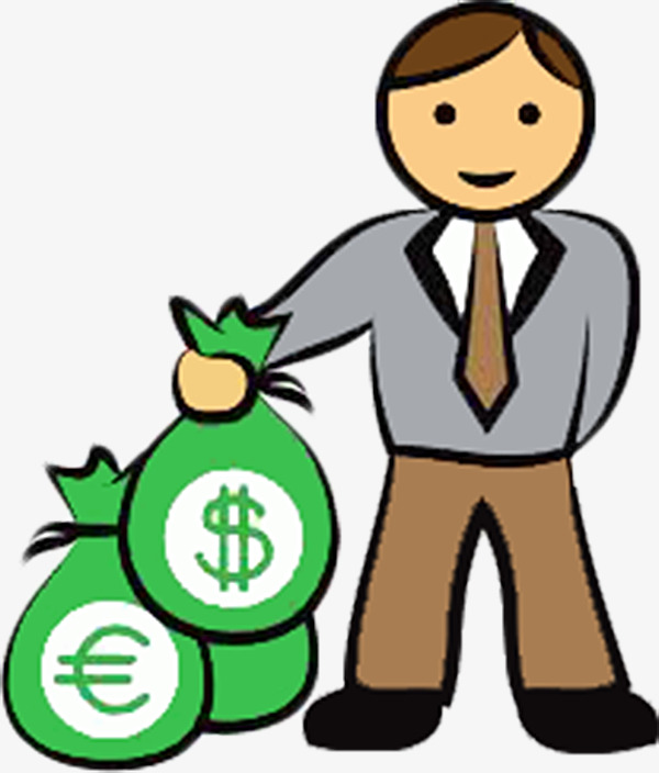 Hand carry money bag cartoon man cartoon money hold the jpg