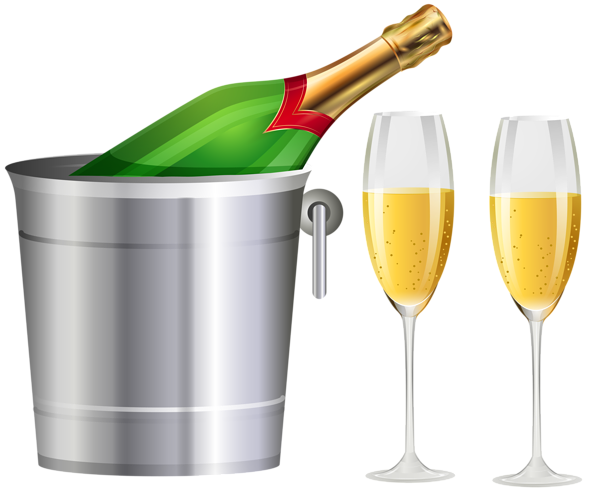 Champagne bottle and glasses transparent clip art image gallery png