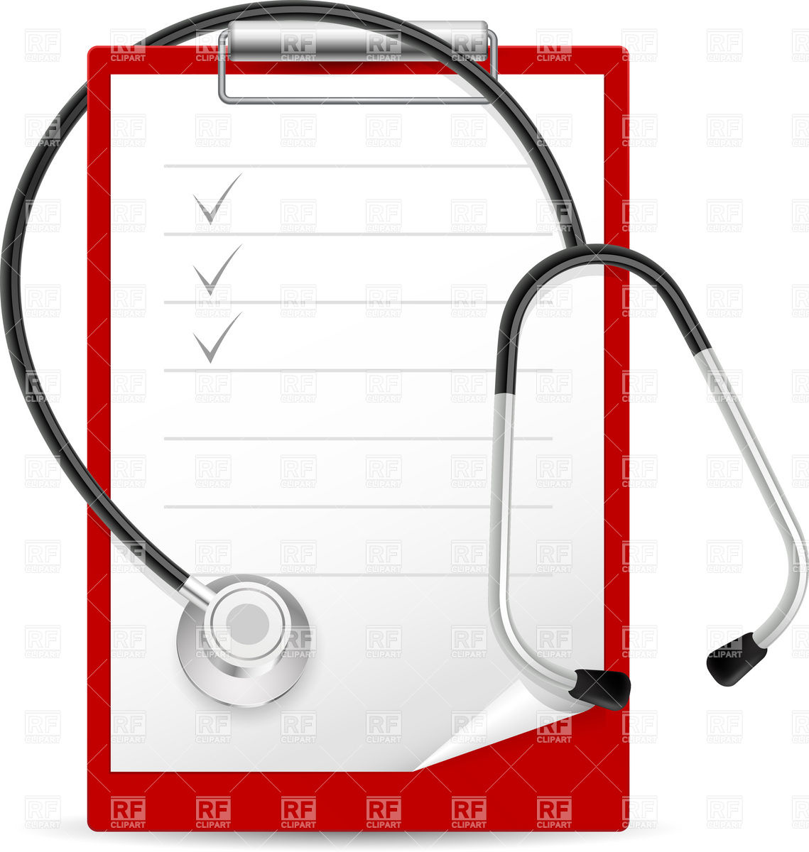 Stethoscope and checklist have a medical free vector jpg