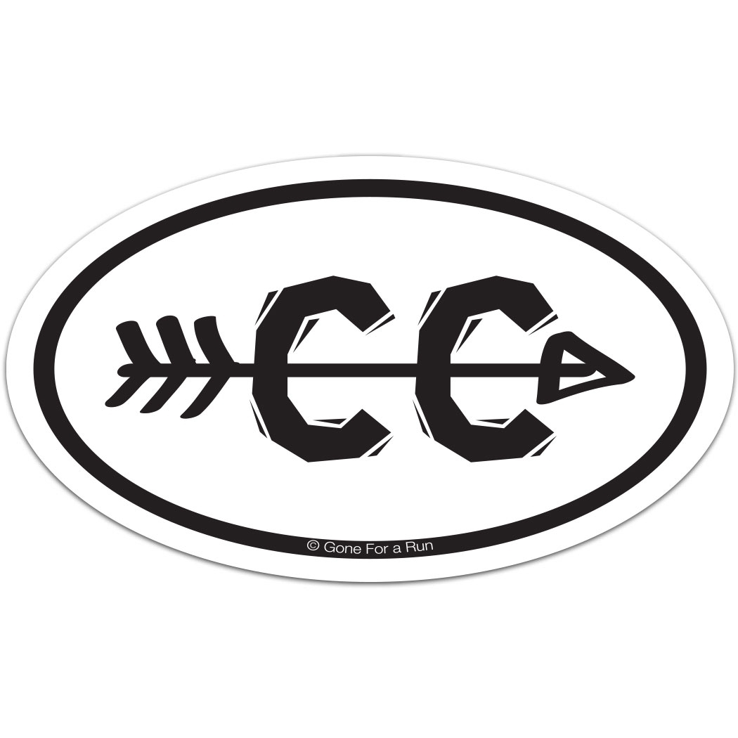 Cross country arrow decal black white running decals jpg