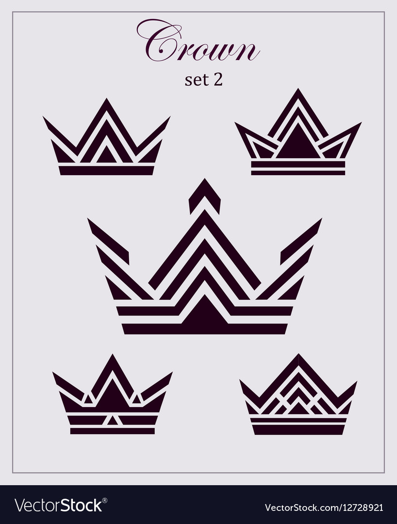 crown drawing Stylized drawings of crowns a set icons on vector image jpg