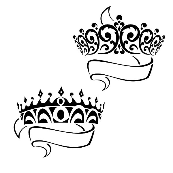 crown drawing Prince and princess crown coloring pages netart jpg