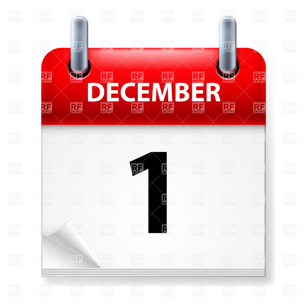 Calendar icon december 1 free vector clip art image jpg