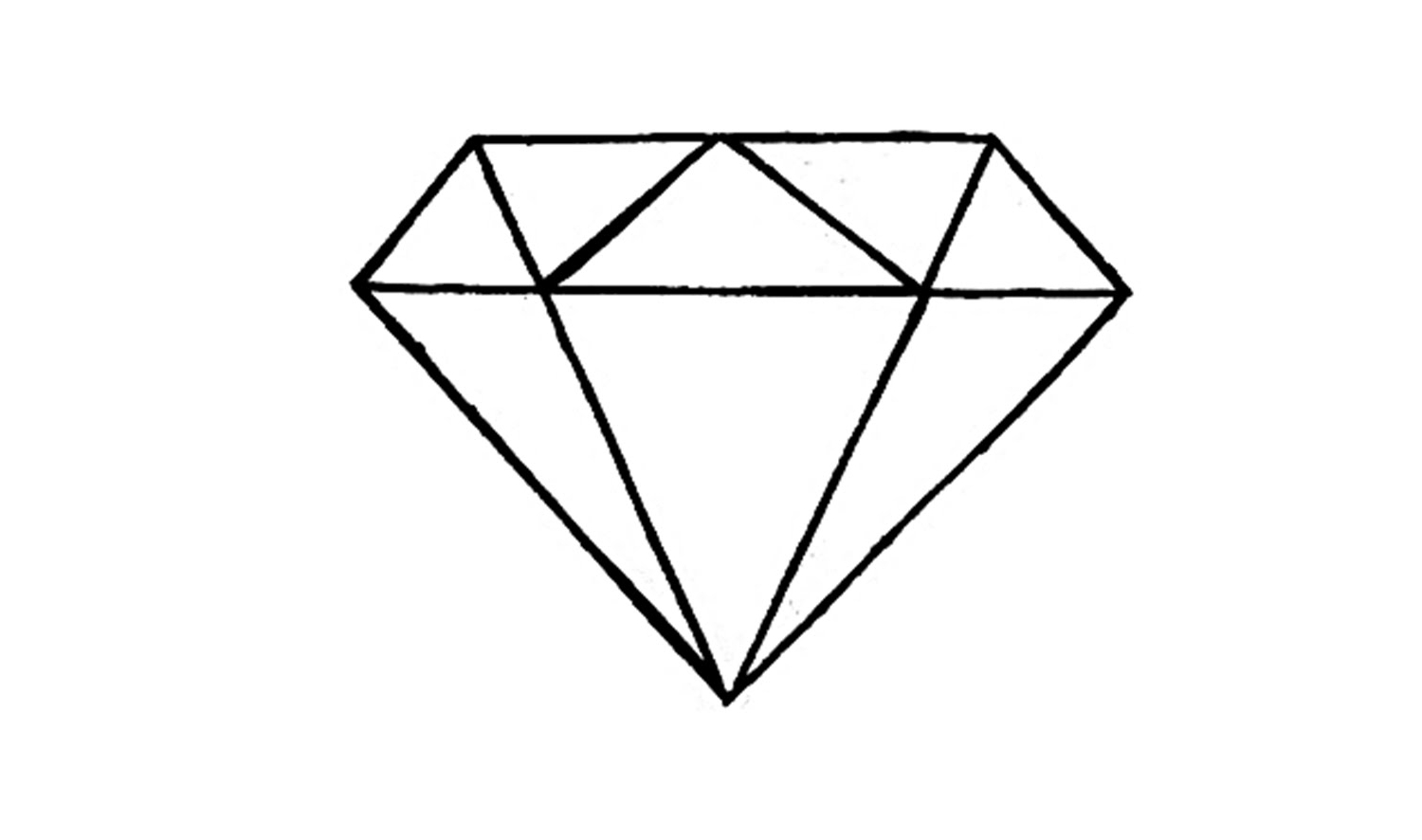 How to Draw a Diamond Outline Shape - PRB ARTS