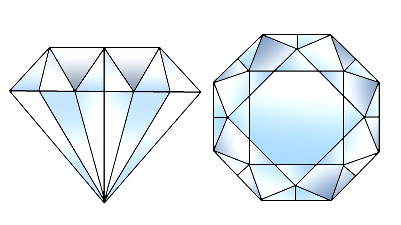diamond drawing How to draw a diamond step by youtube jpg