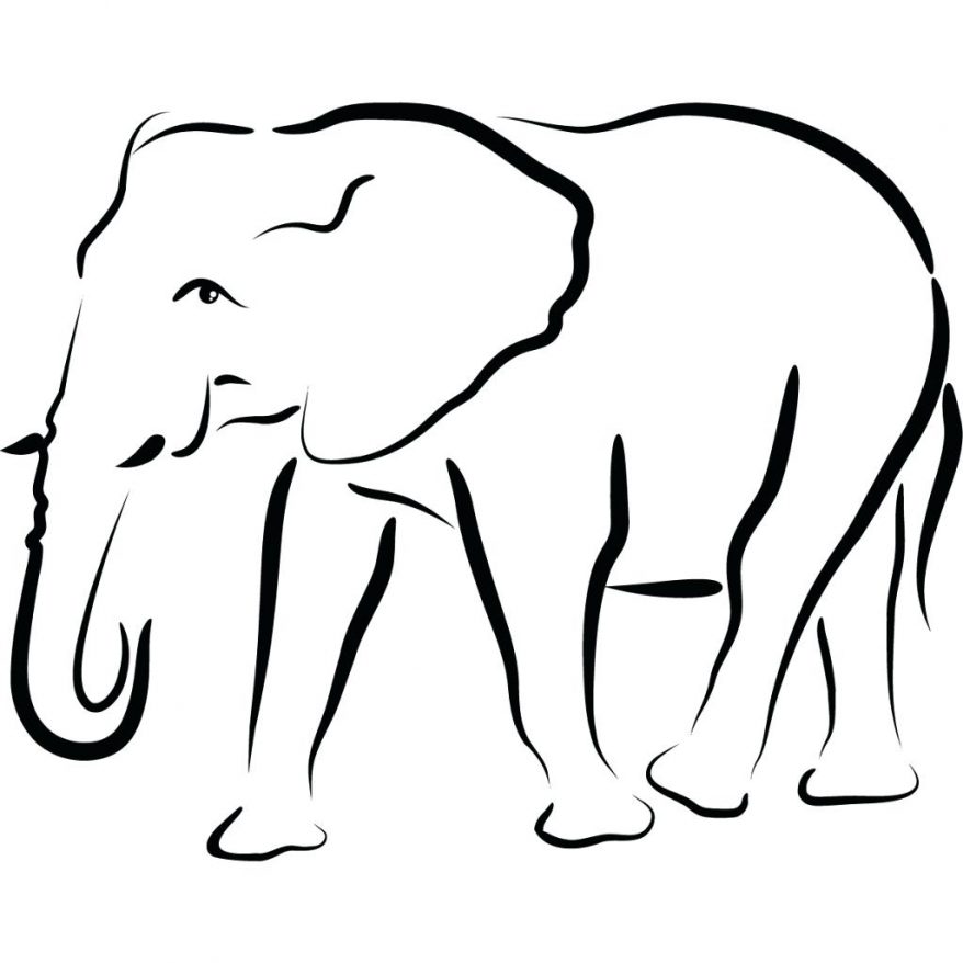Simple drawing of elephant outline interesting template tribal jpg