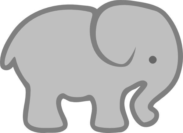 Gray elephant outline clip art at vector clip art png