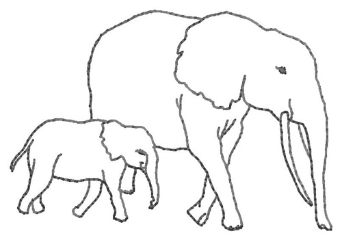 Elephant outline 8 jpg