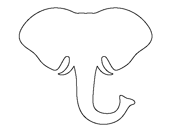 elephant outline Elephant head pattern use the printable outline for crafts gif