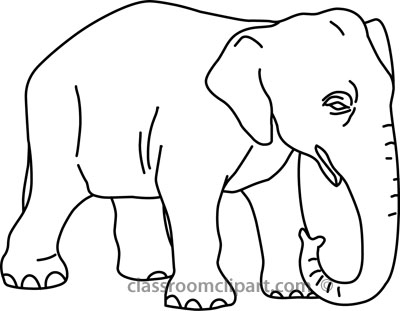 Clipart of elephant outline clipground jpg