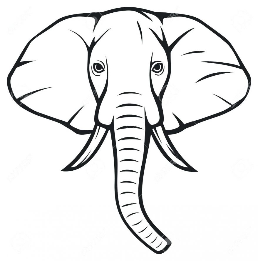 Baby elephant outline free download jpg