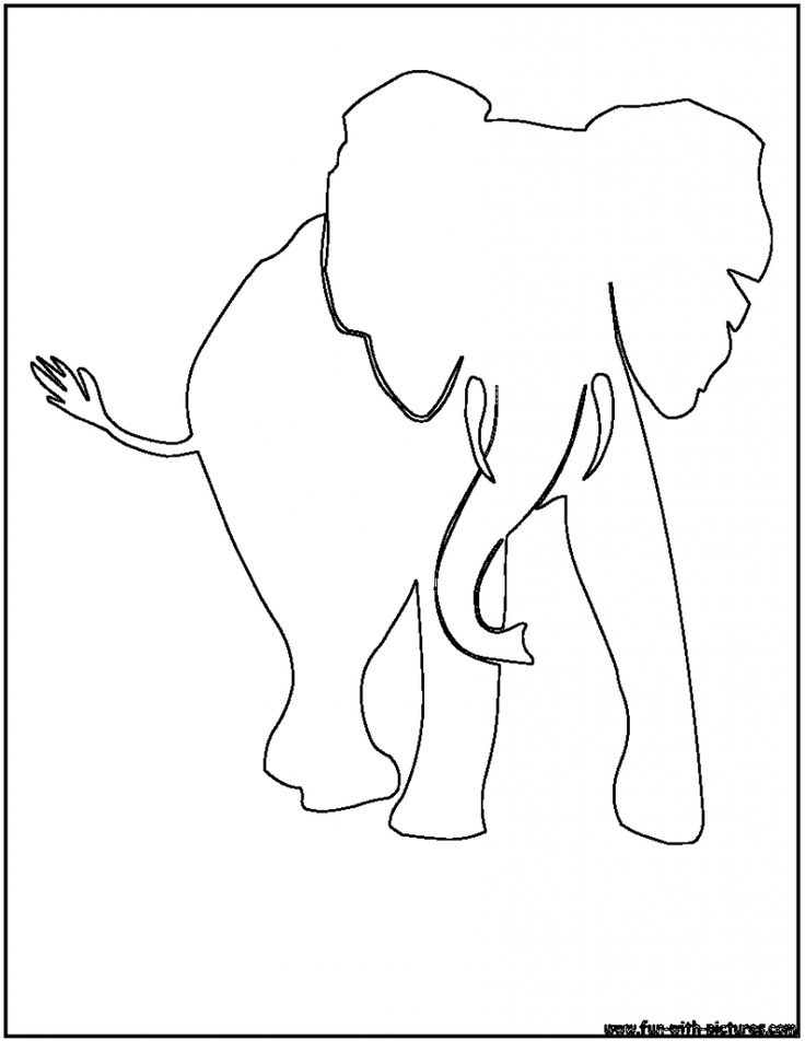 Drawn elephant outline pencil and in color drawn jpg