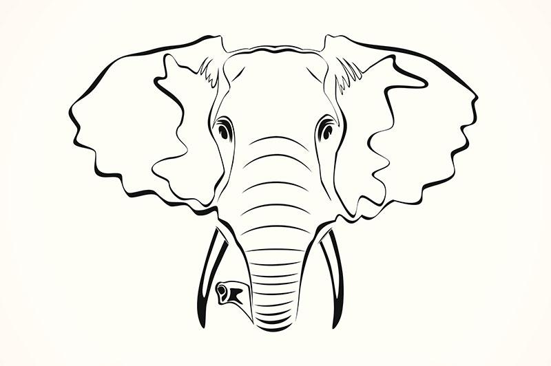 elephant outline Cute outline elephant tattoos jpg - Clipartix