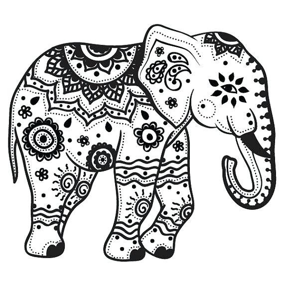 outline of elephant to print